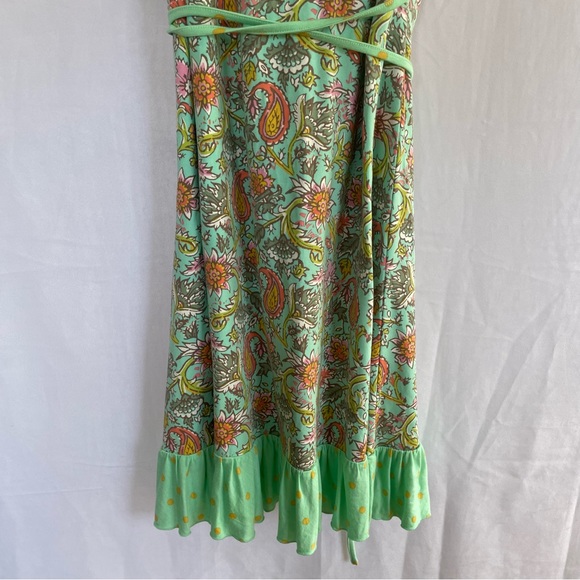 Matilda Jane women’s Floral wrap Mini Dress Paisley Polka Dot Mint Green Small - Picture 6 of 11